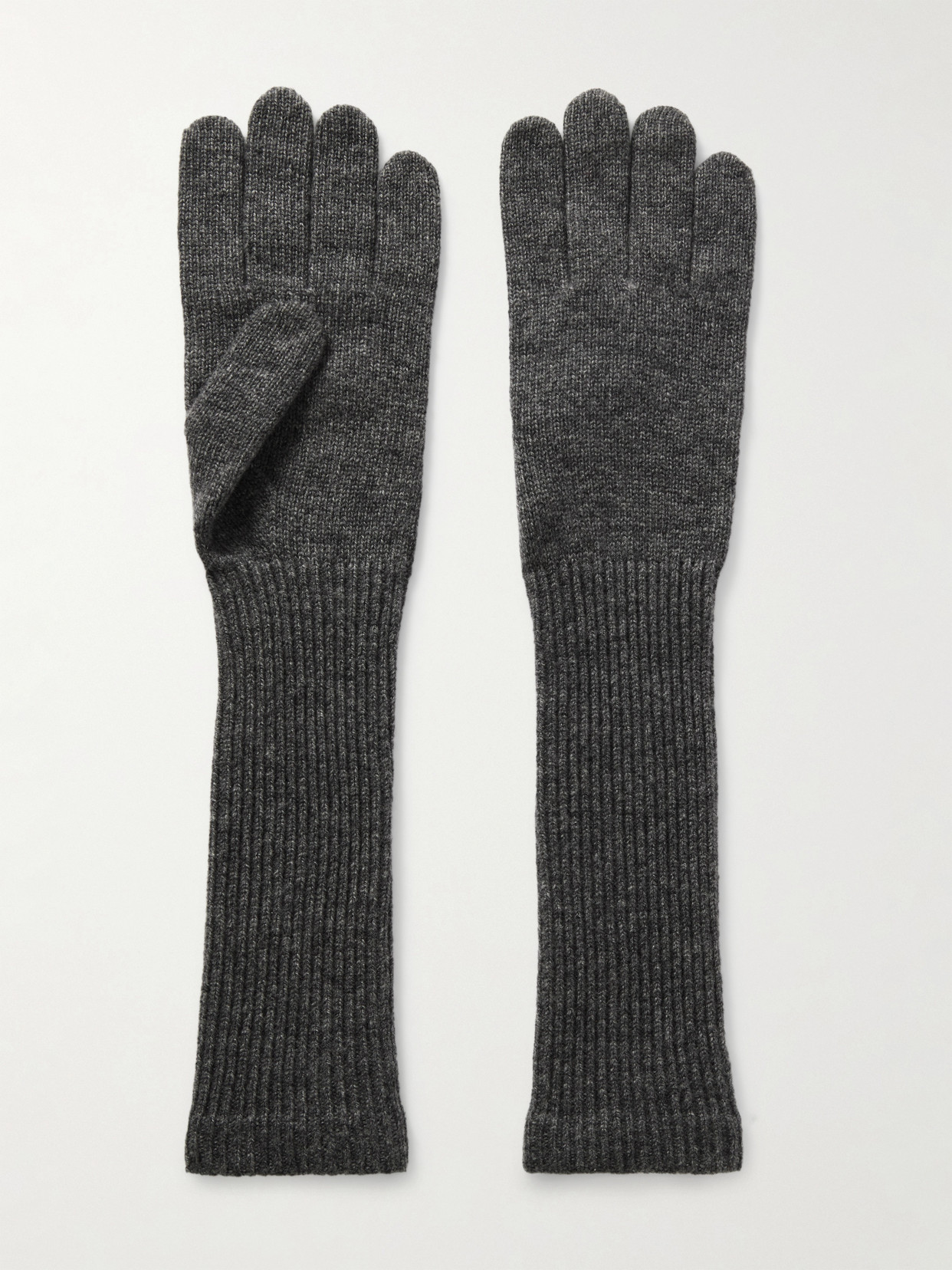Arch4 Whitewood Ribbed Cashmere Gloves In Grey
