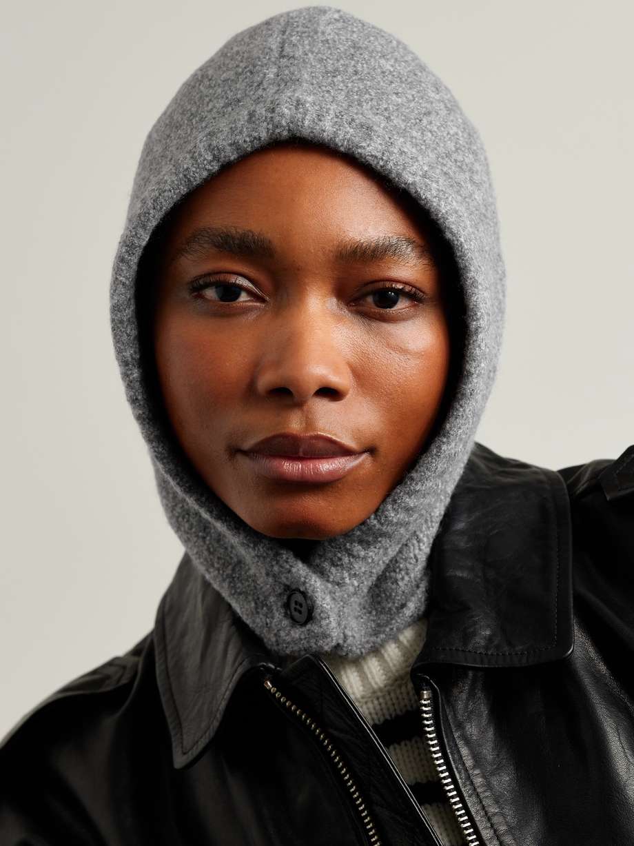 Grey LISA YANG Ilo cashmere-blend bouclé balaclava, 