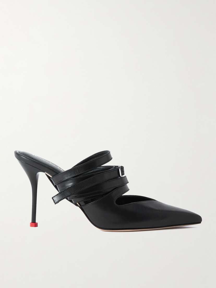 Alexander McQueen Buckle-embellished Leather Mules - EU 41