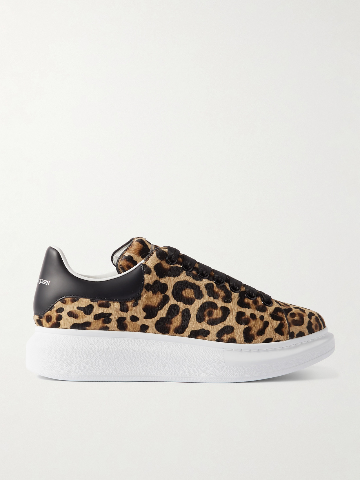 Alexander McQueen - Leather-trimmed Leopard-print Calf Hair Sneakers - Brown