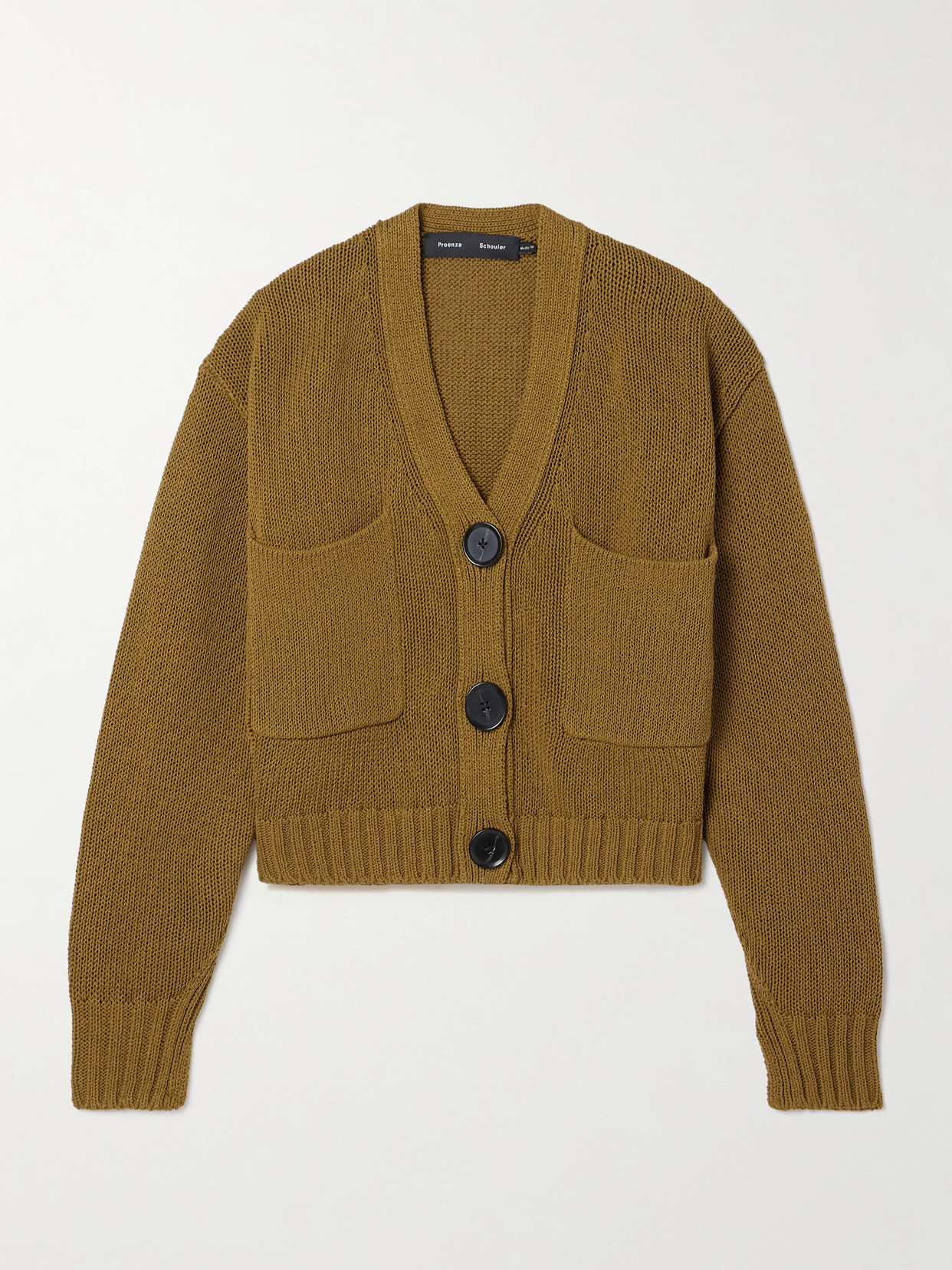 Proenza Schouler - Sofia Cropped Cotton-blend Cardigan - Yellow