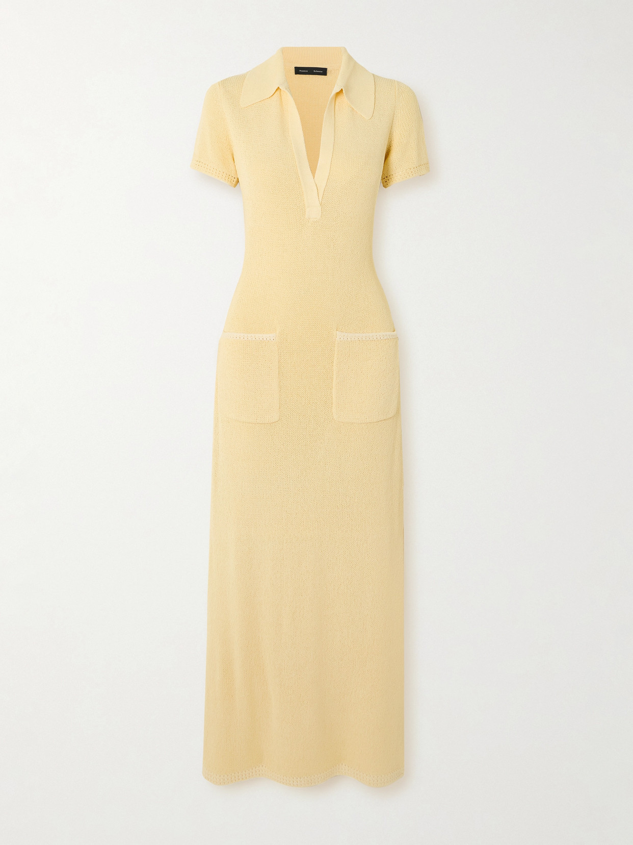 Proenza Schouler Auden Open-knit Maxi Dress In Yellow