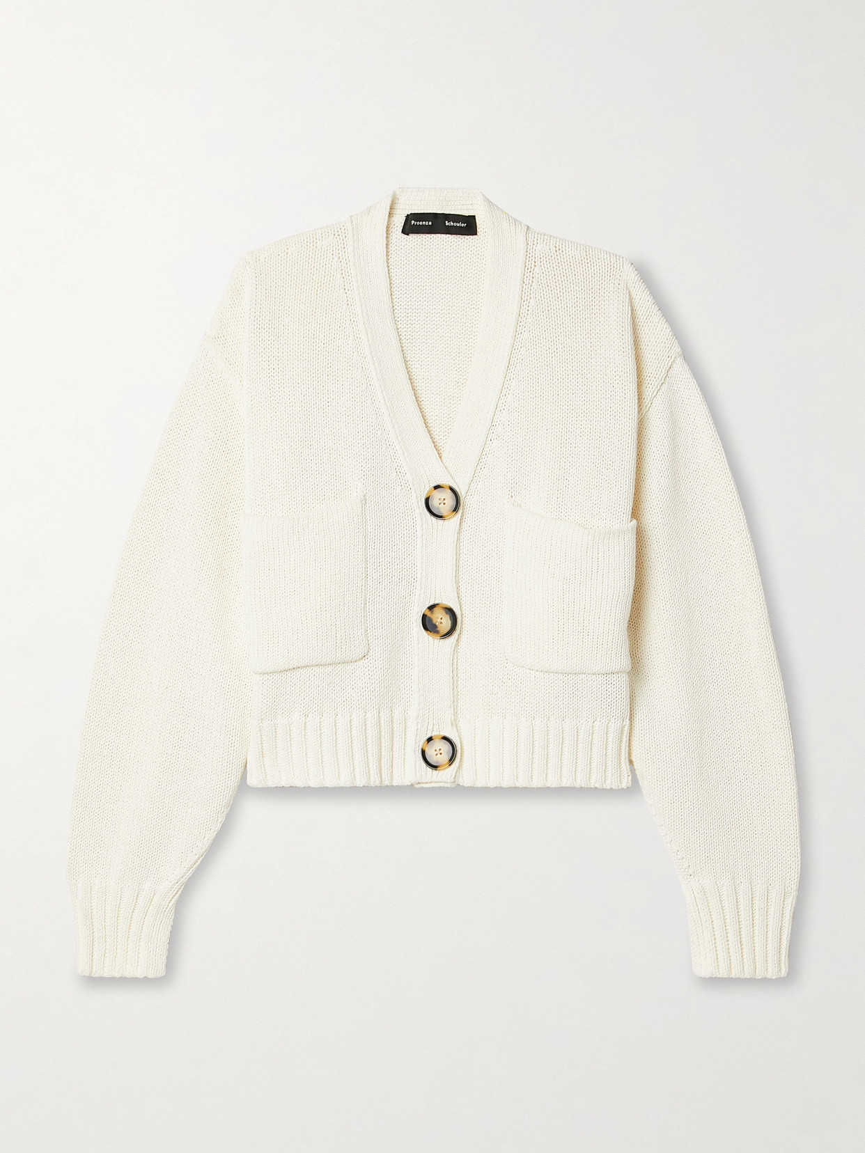 Proenza Schouler Sofia Cropped Cotton-blend Cardigan In White