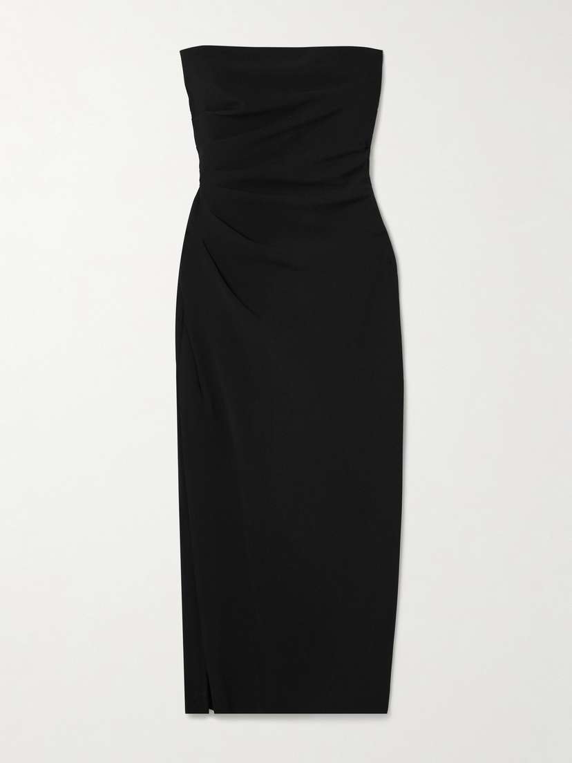 Proenza Schouler Shira Draped Strapless Crepe Midi Dress