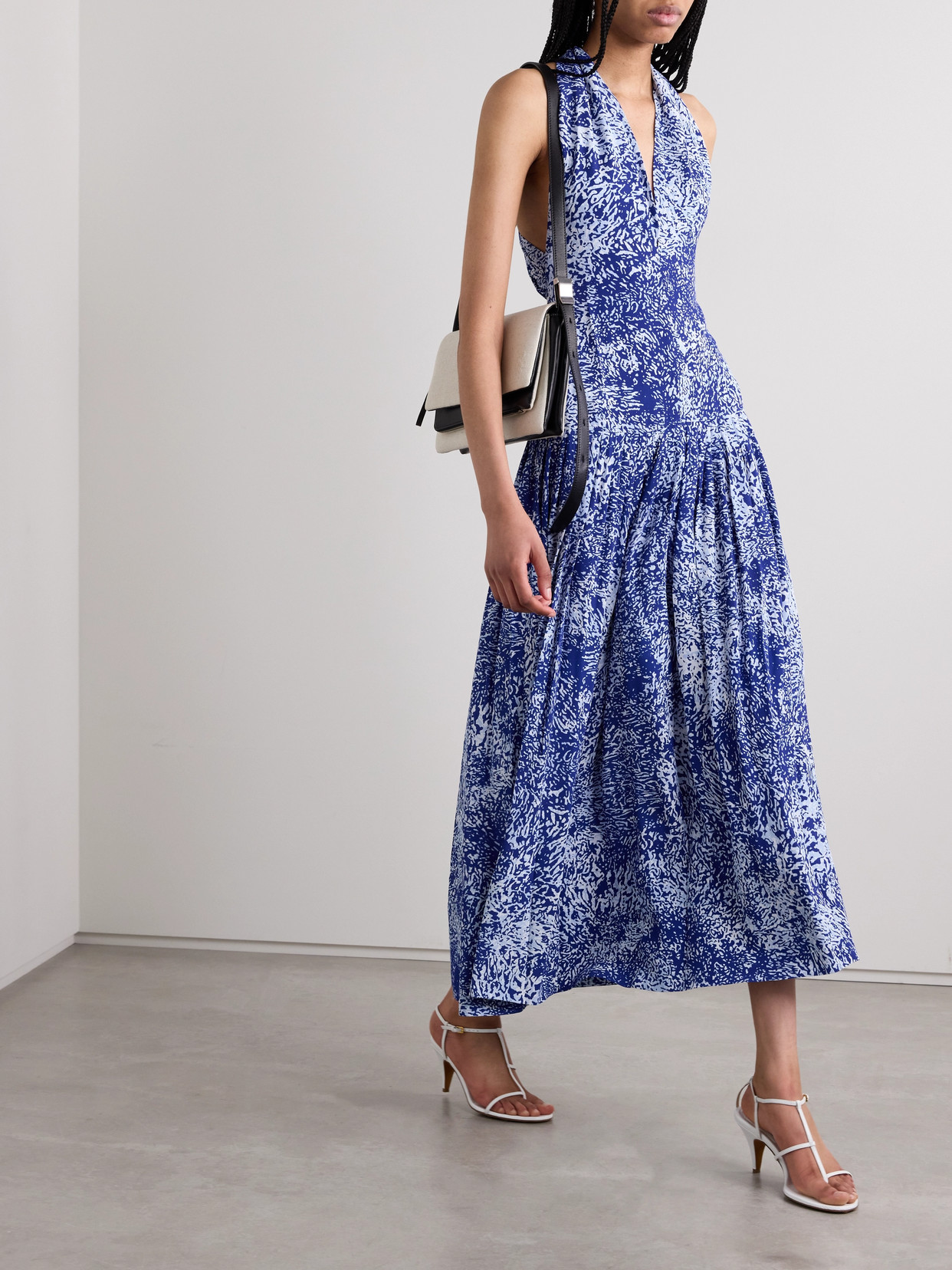 Proenza Schouler Simone Printed Maxi Dress In Blue