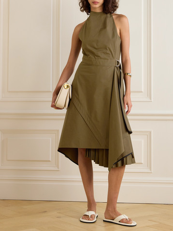 Proenza Schouler Yoko pleated cotton-blend poplin dress
