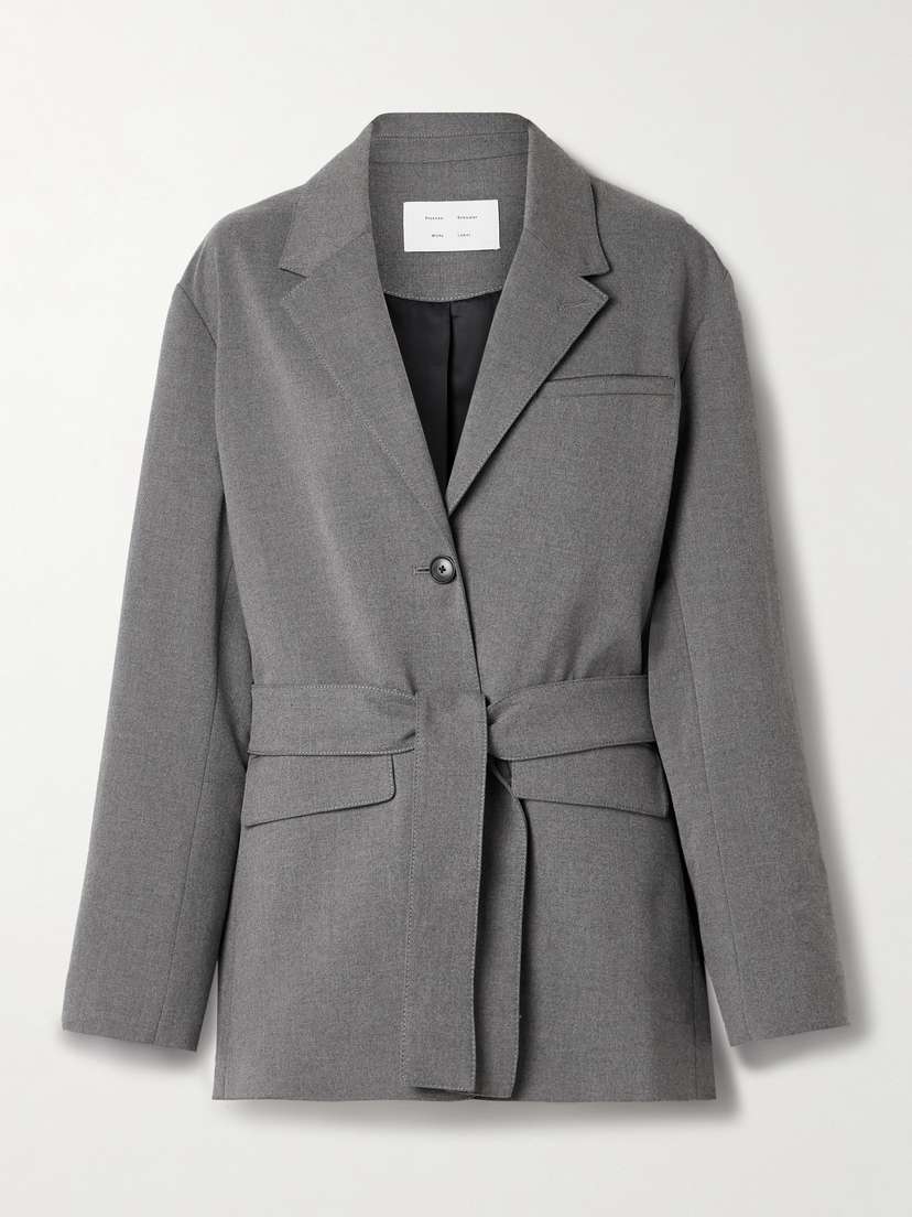Proenza Schouler White Label Lincoln Belted Flannel Blazer