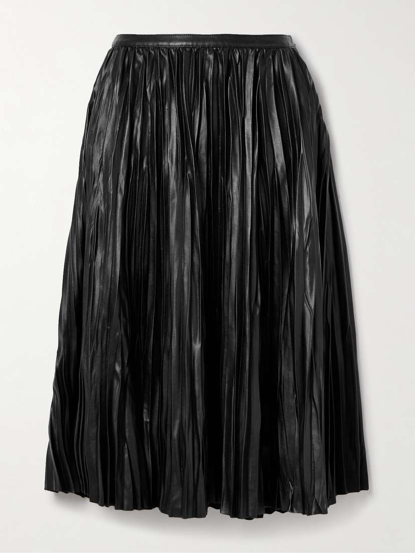 Proenza Schouler White Label Rosalyn Pleated Faux Leather Midi Skirt