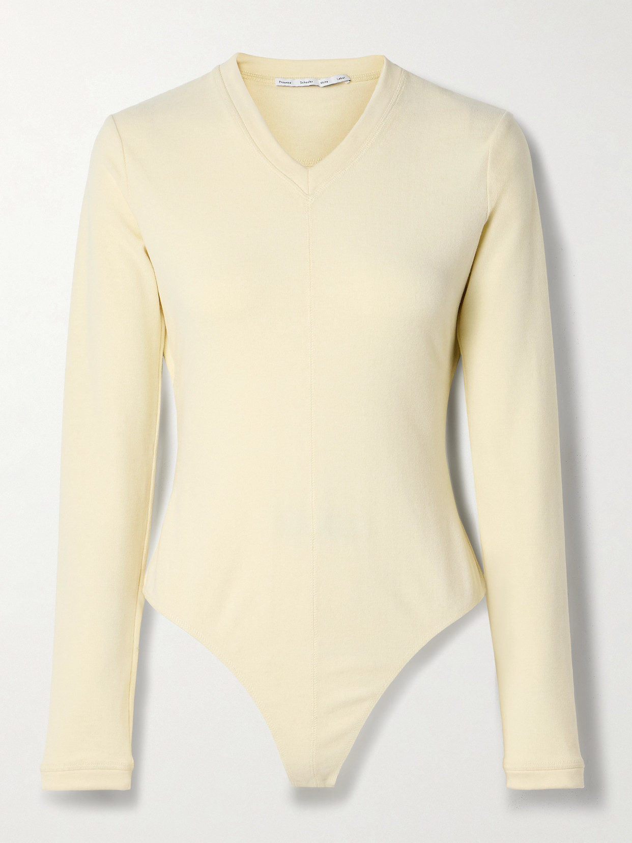 Proenza Schouler White Label Delaney Ribbed Brushed-jersey Bodysuit In Yellow