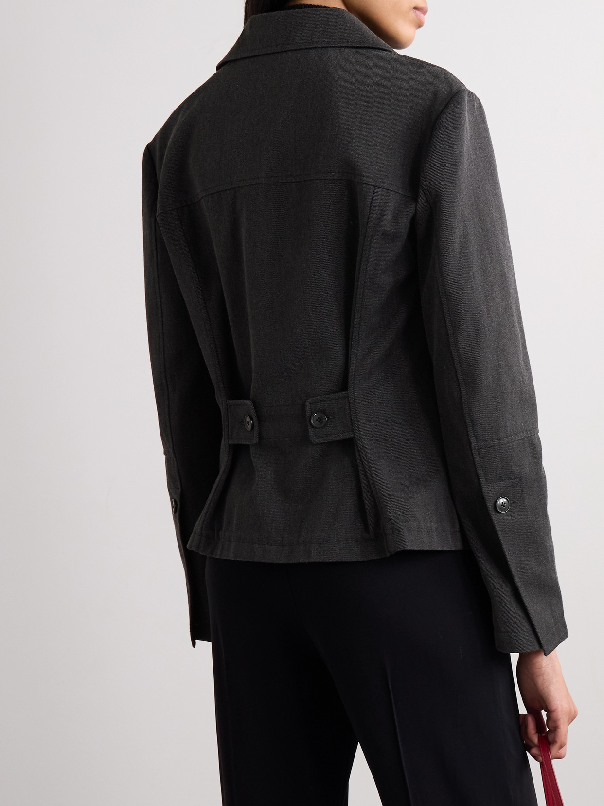 Proenza Schouler White Label Sawyer Cotton-blend Gabardine Jacket In Gray