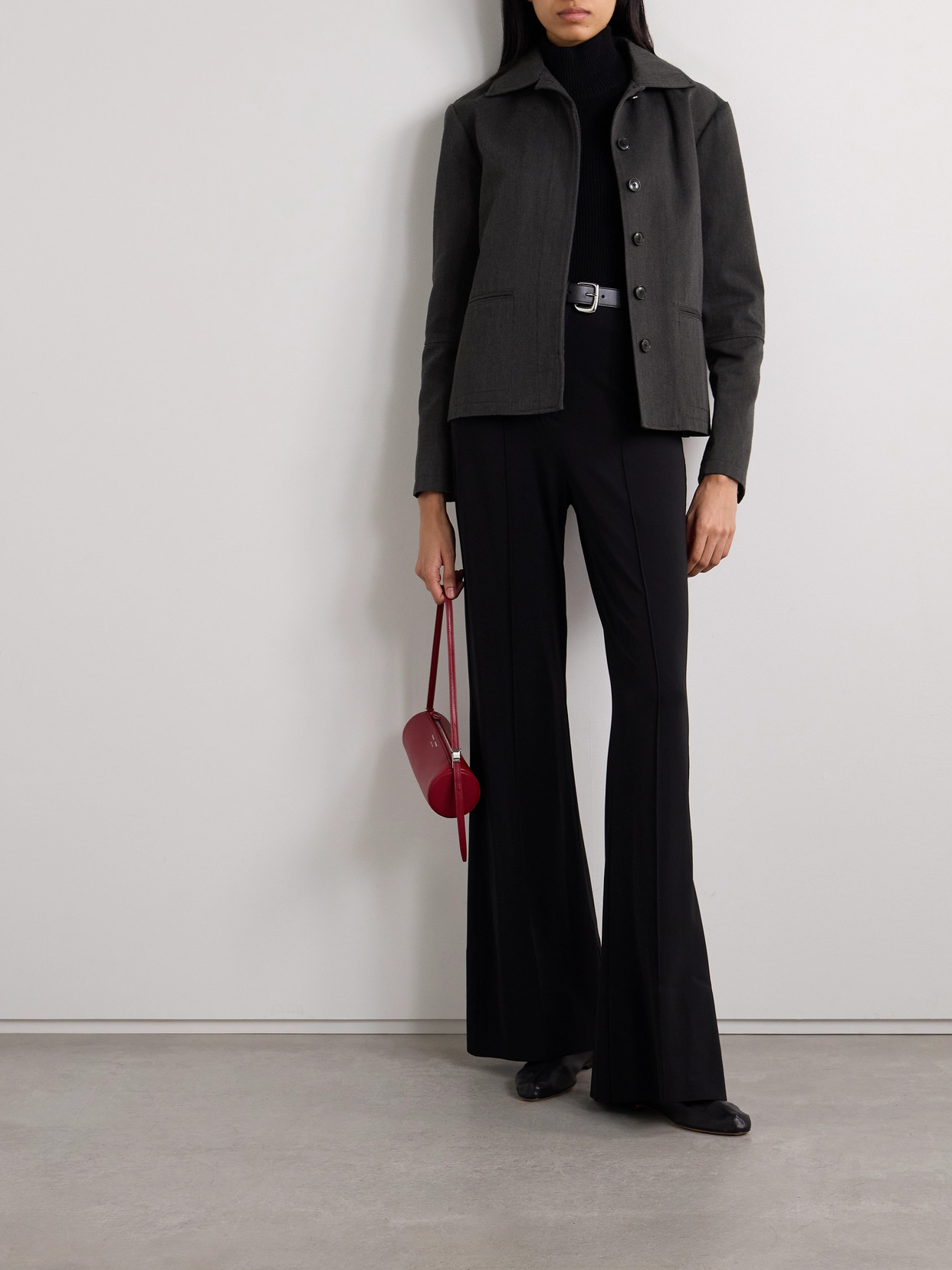 Proenza Schouler White Label Sawyer Cotton-blend Gabardine Jacket In Gray