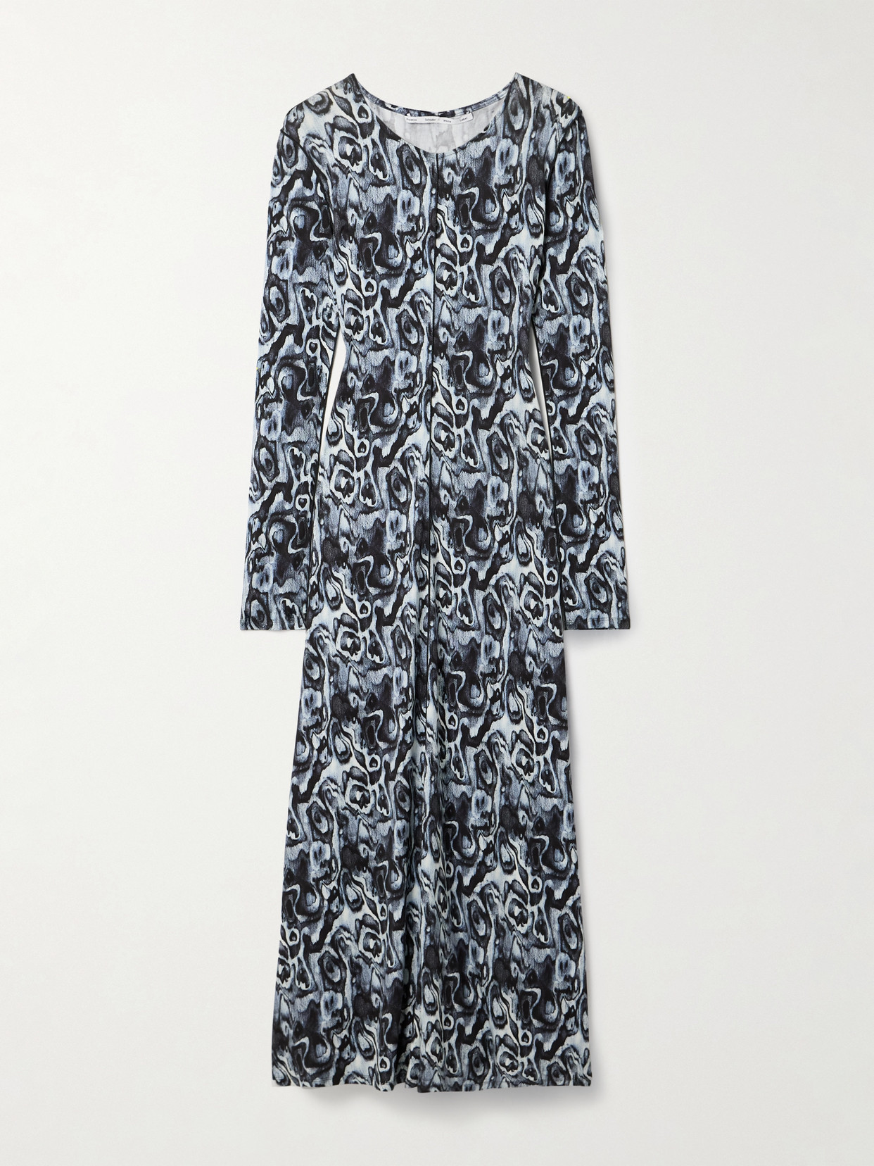 Proenza Schouler White Label Atlas Printed Jersey Maxi Dress In Blue
