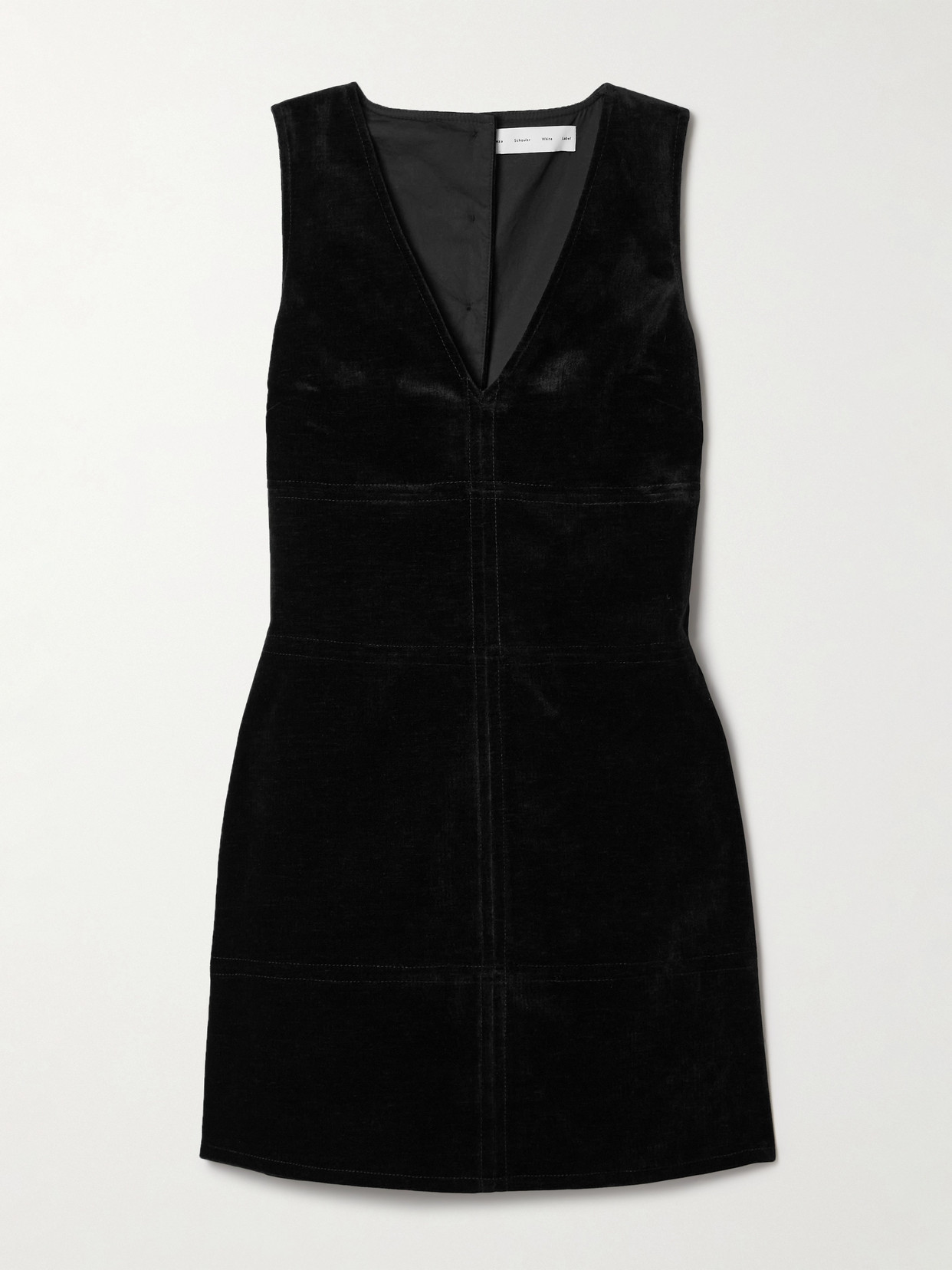Proenza Schouler White Label - Knox Paneled Velvet Mini Dress - Black