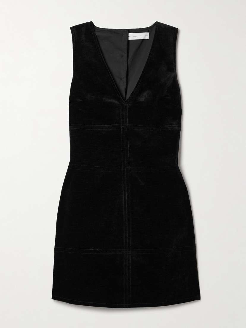 Proenza Schouler White Label Knox Paneled Velvet Mini Dress
