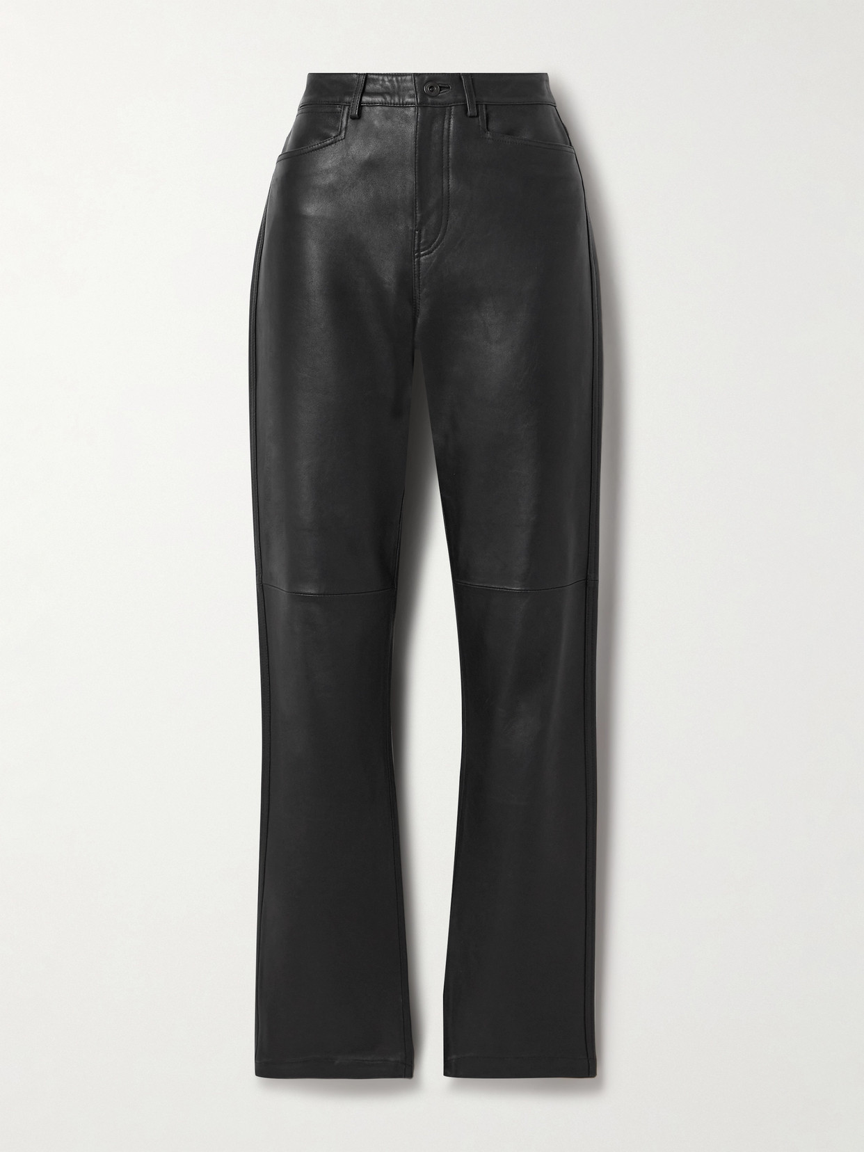 Proenza Schouler White Label - Maxine Paneled Leather Straight-leg Pants - Black
