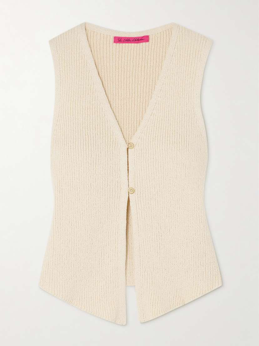 The Elder Statesman Nora Knitted Cotton Vest