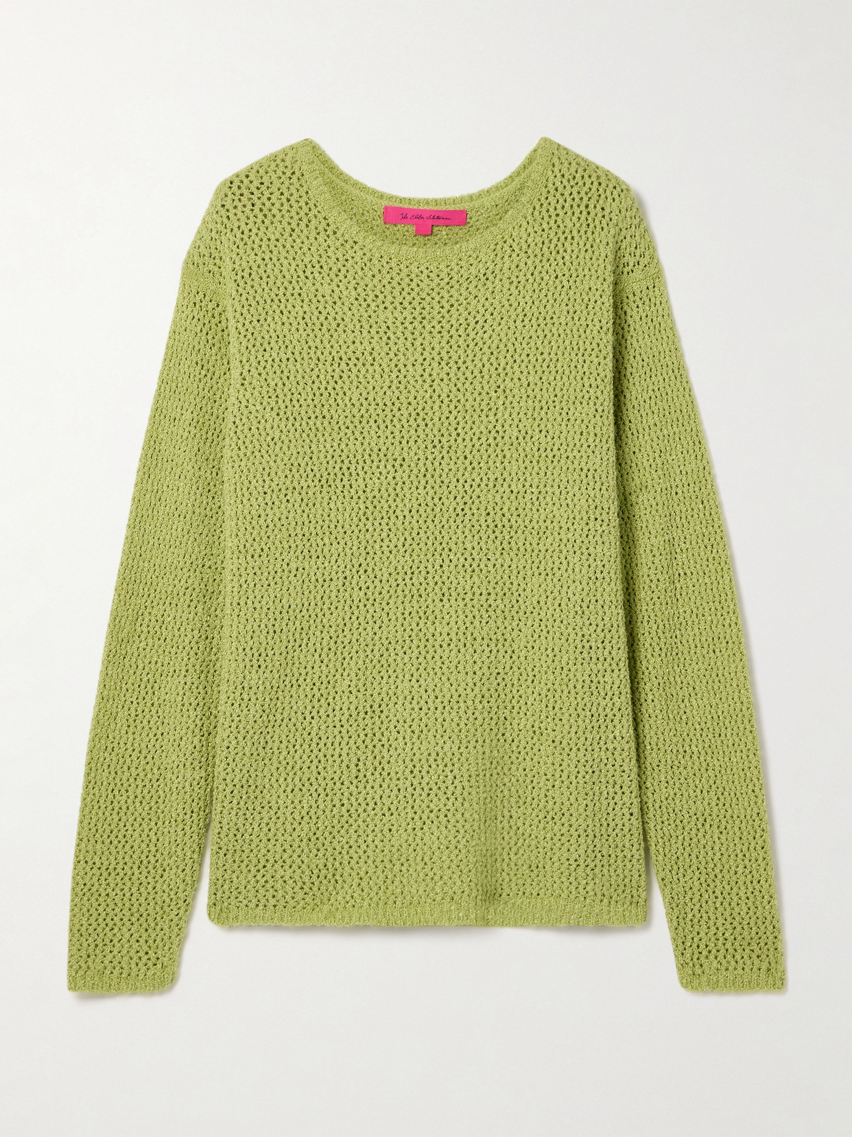 The Elder Statesman Selerino Open-knit Mulberry Silk Sweater In Green