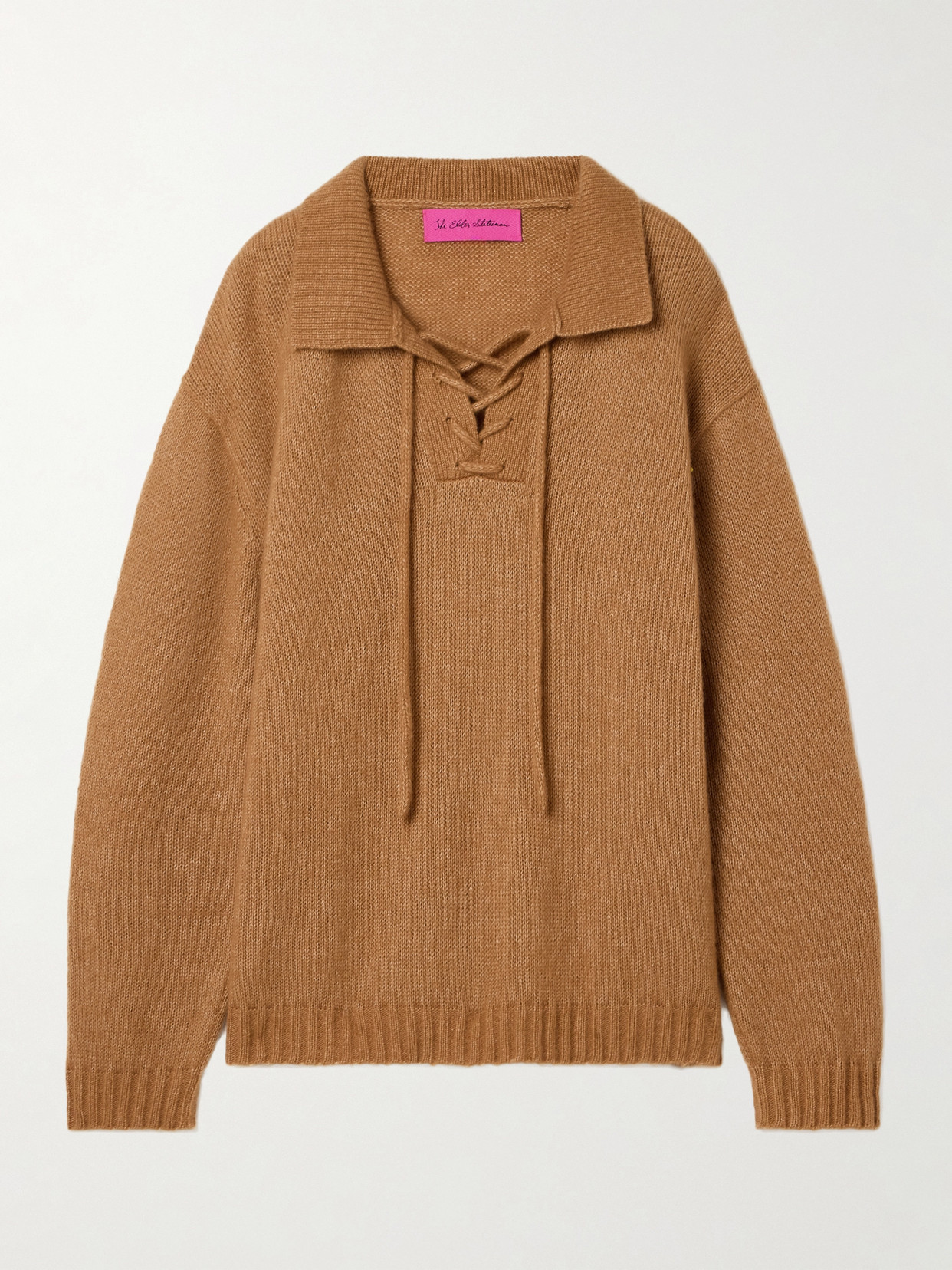 The Elder Statesman Nimbus Oversized Lace-up Cashmere And Cotton-blend Jumper In Unknown
