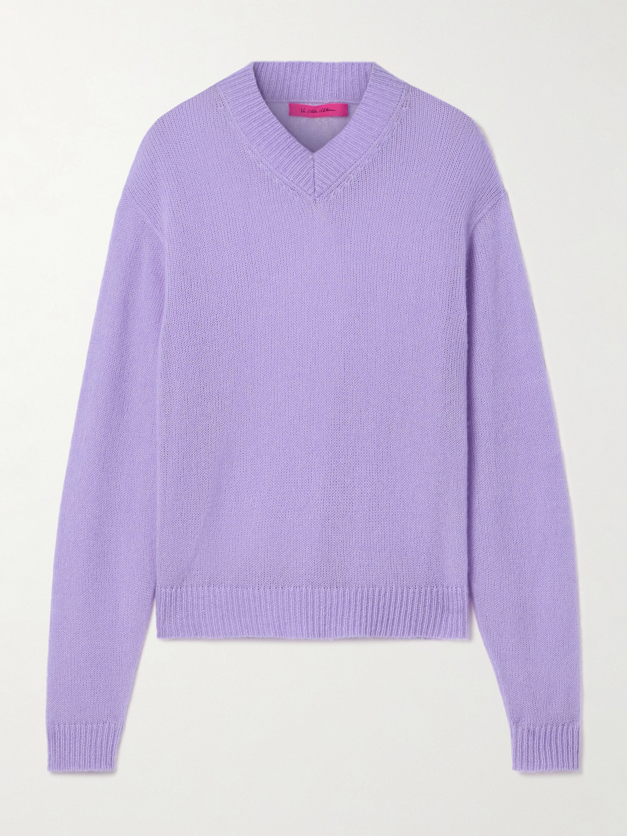 The Elder Statesman Nimbus Cashmere And Cotton-blend Sweater In Purple