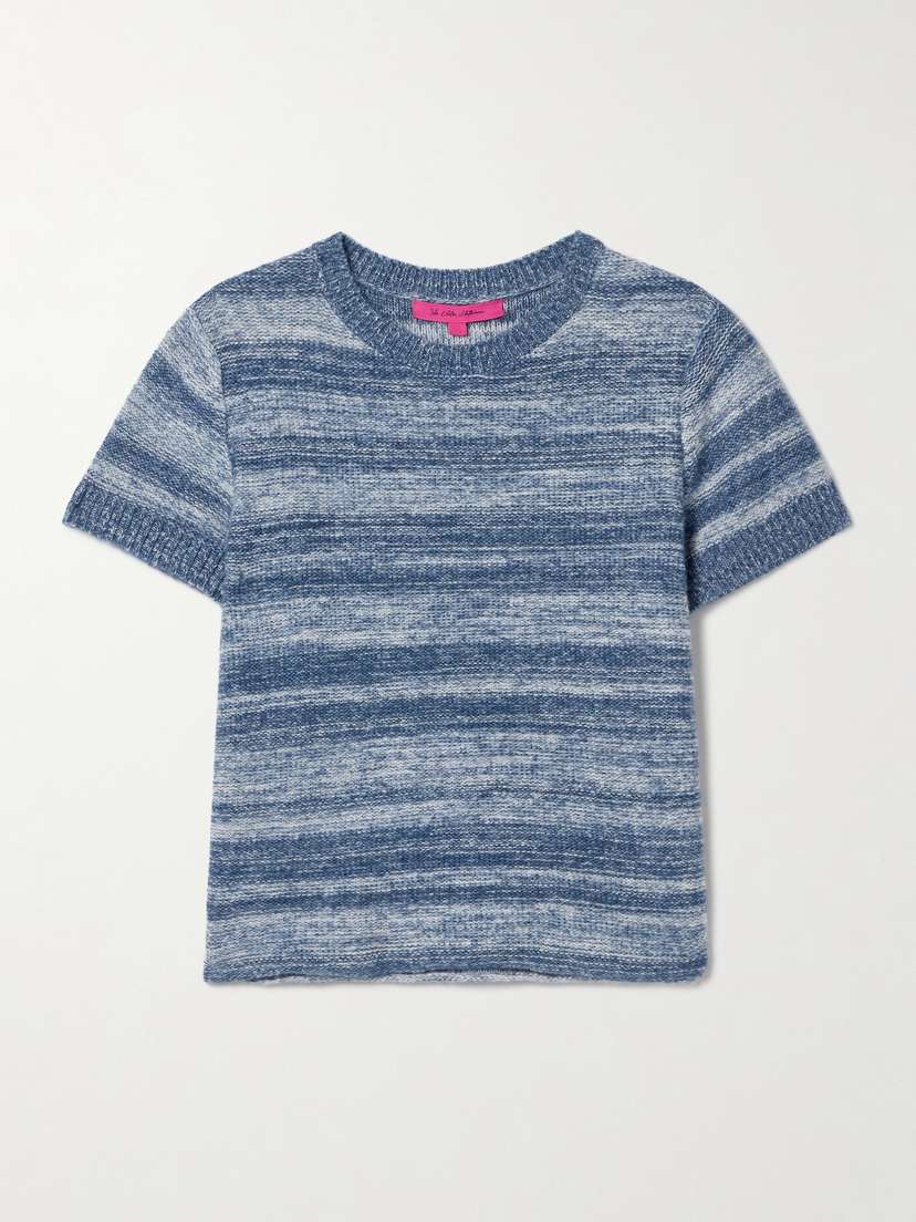 The Elder Statesman Nimbus Crest Striped Cashmere And Cotton-blend T-shirt