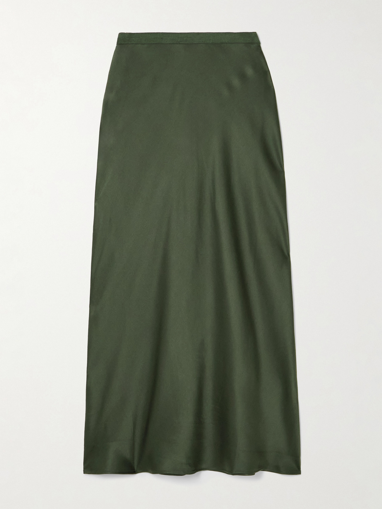 ANINE BING BAR SILK-SATIN MIDI SKIRT