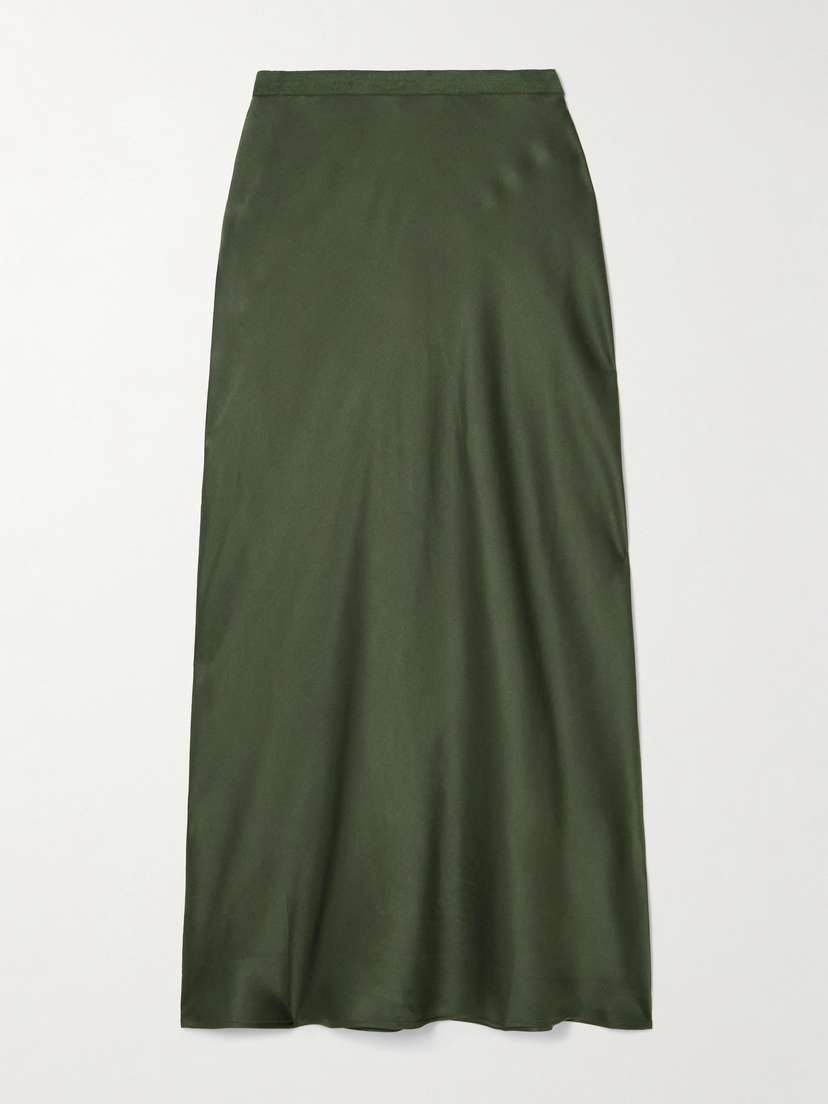 Anine Bing Bar Silk-satin Midi Skirt - x large