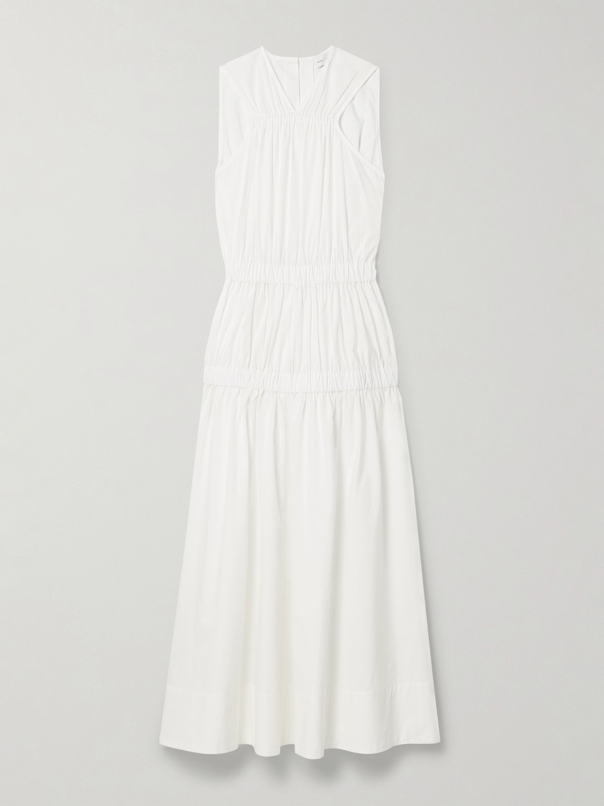 Proenza Schouler White Label - Libby Tiered Gathered Cotton-poplin Maxi Dress - Off-white