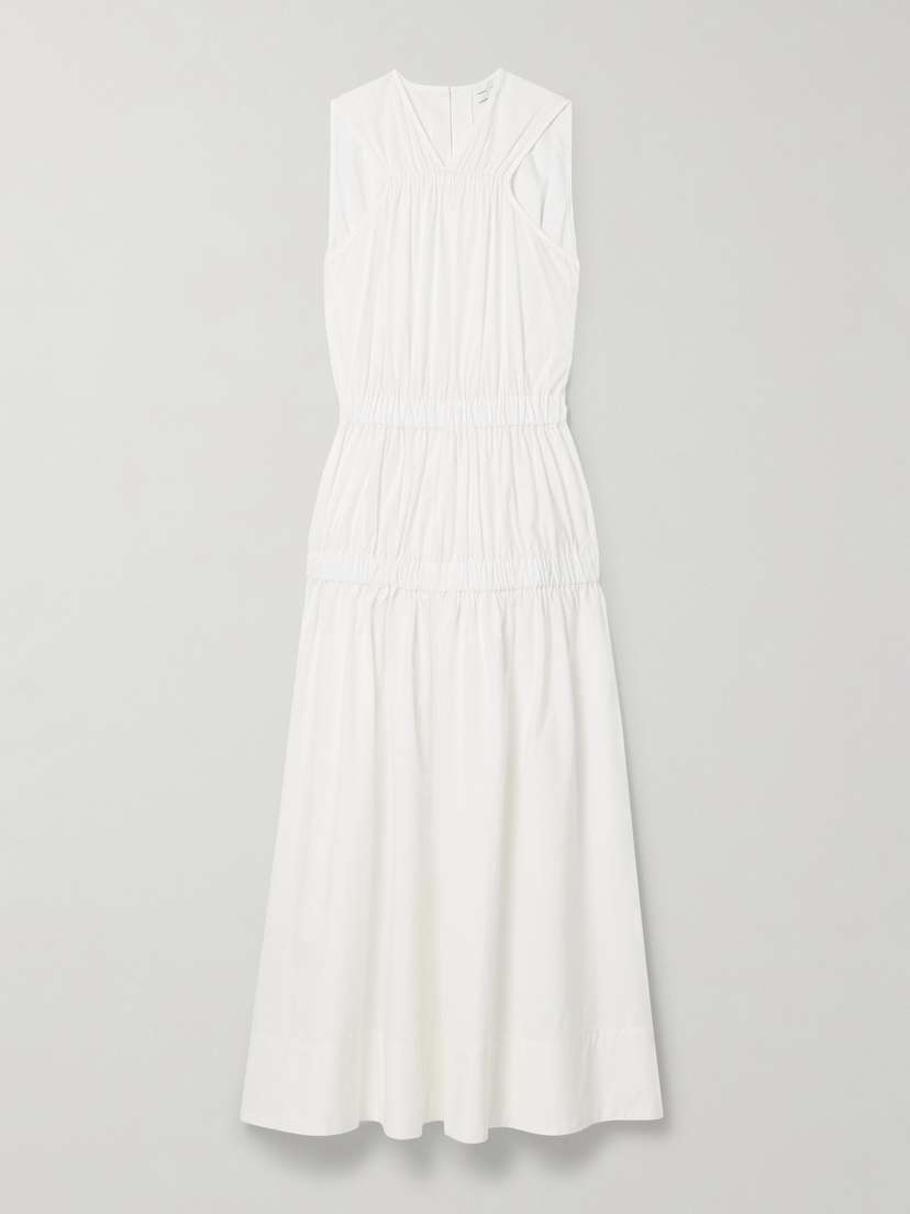 Proenza Schouler White Label Tiered Gathered Cotton-poplin Maxi Dress