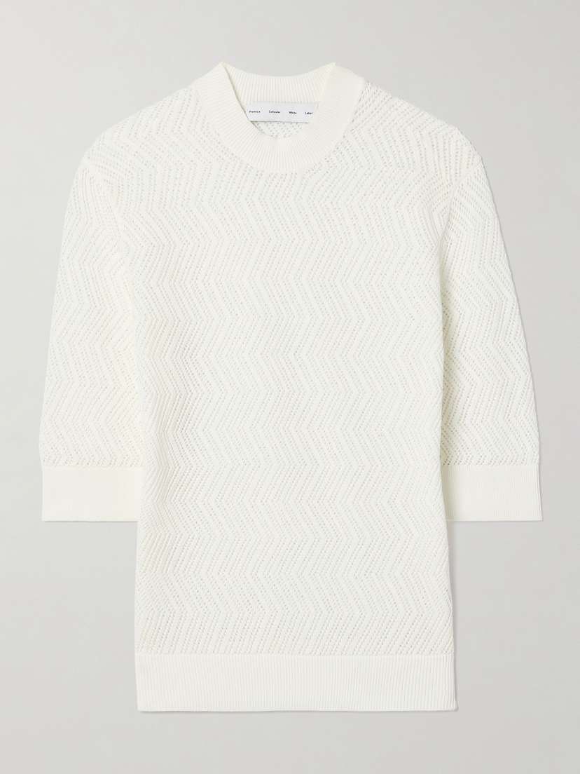 Proenza Schouler White Label Nicola Pointelle-knit Cotton-blend Sweater