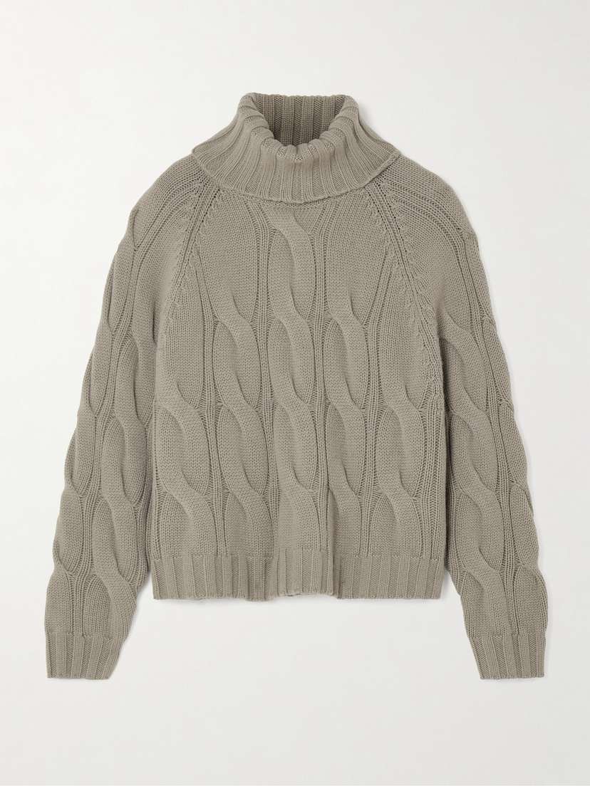 Allude Cable-knit Wool And Cashmere-blend Turtleneck Sweater - x large