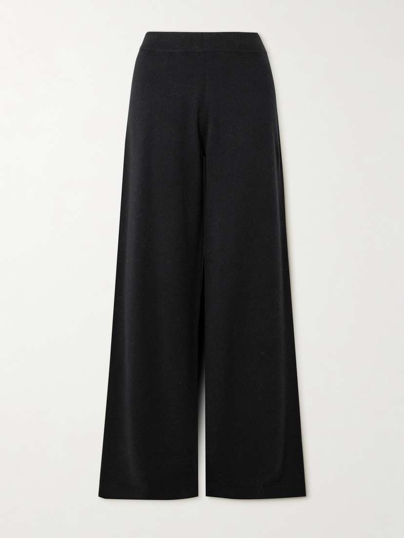 Allude Wool And Cashmere-blend Wide-leg Pants