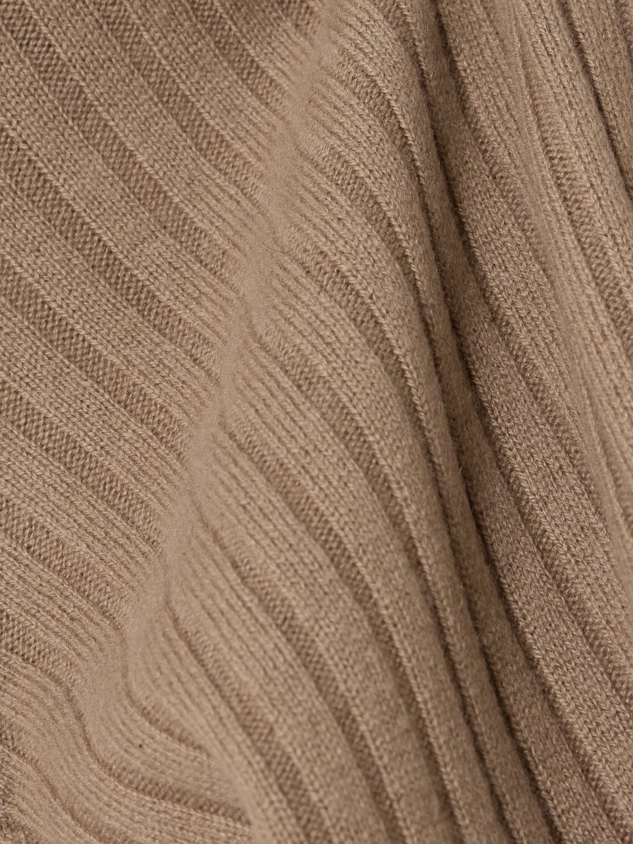 Allude Ribbed Cashmere Wide-leg Pants In Brown