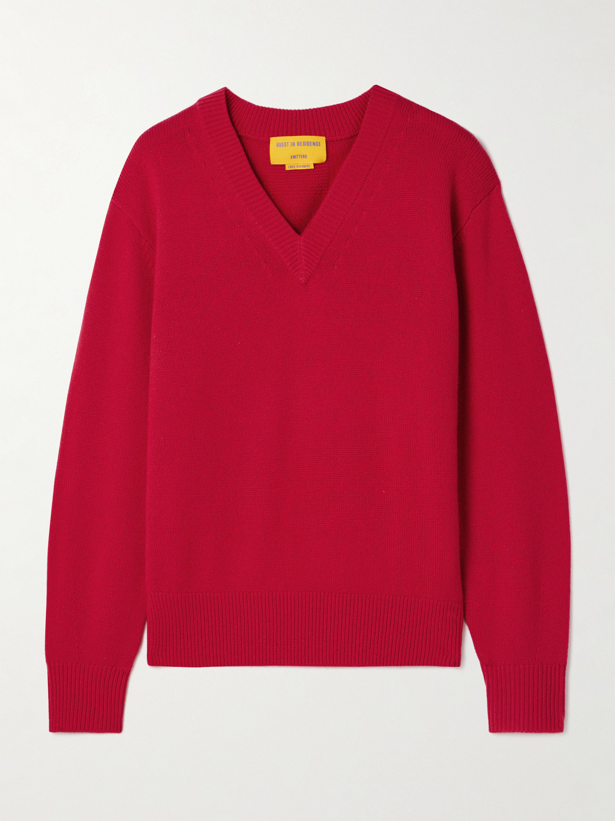 Guest In Residence The V Cashmere Sweater In Red