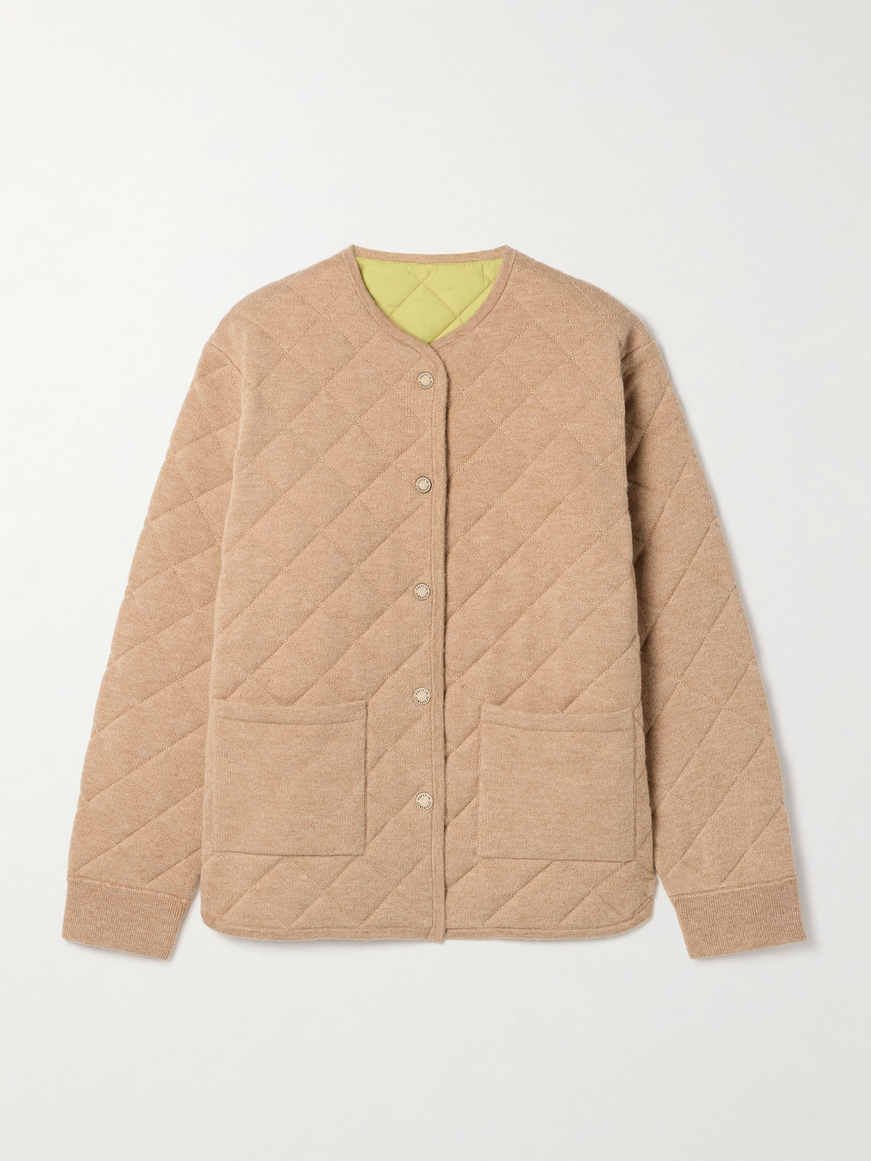 Guest In Residence Quilted Wool And Cashmere-blend Jacket In Neutrals