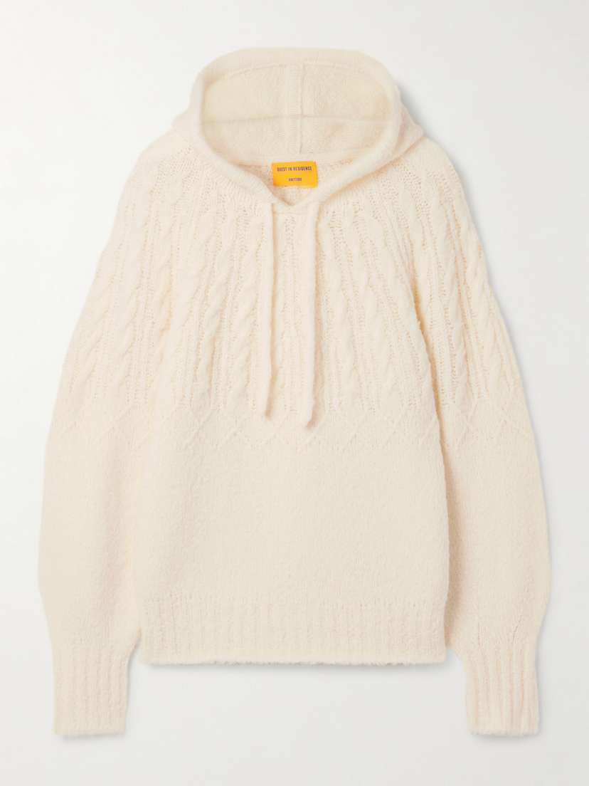 Guest In Residence Cloud Cable-knit Wool-blend Hoodie - x large