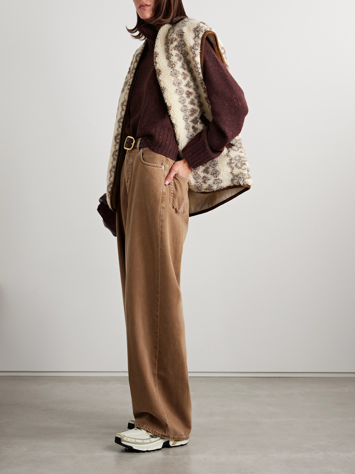 Guest In Residence Cashmere-blend Cropped Turtleneck Sweater In Purple