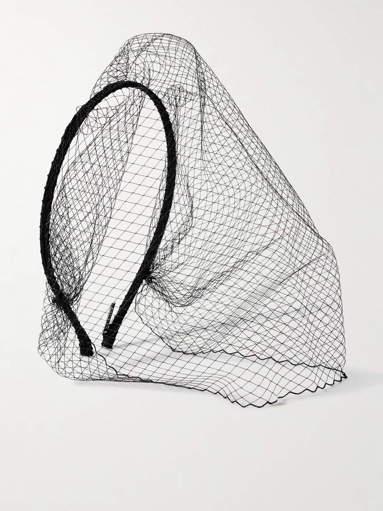 Gigi Burris Clemence Fishnet Veil In Black