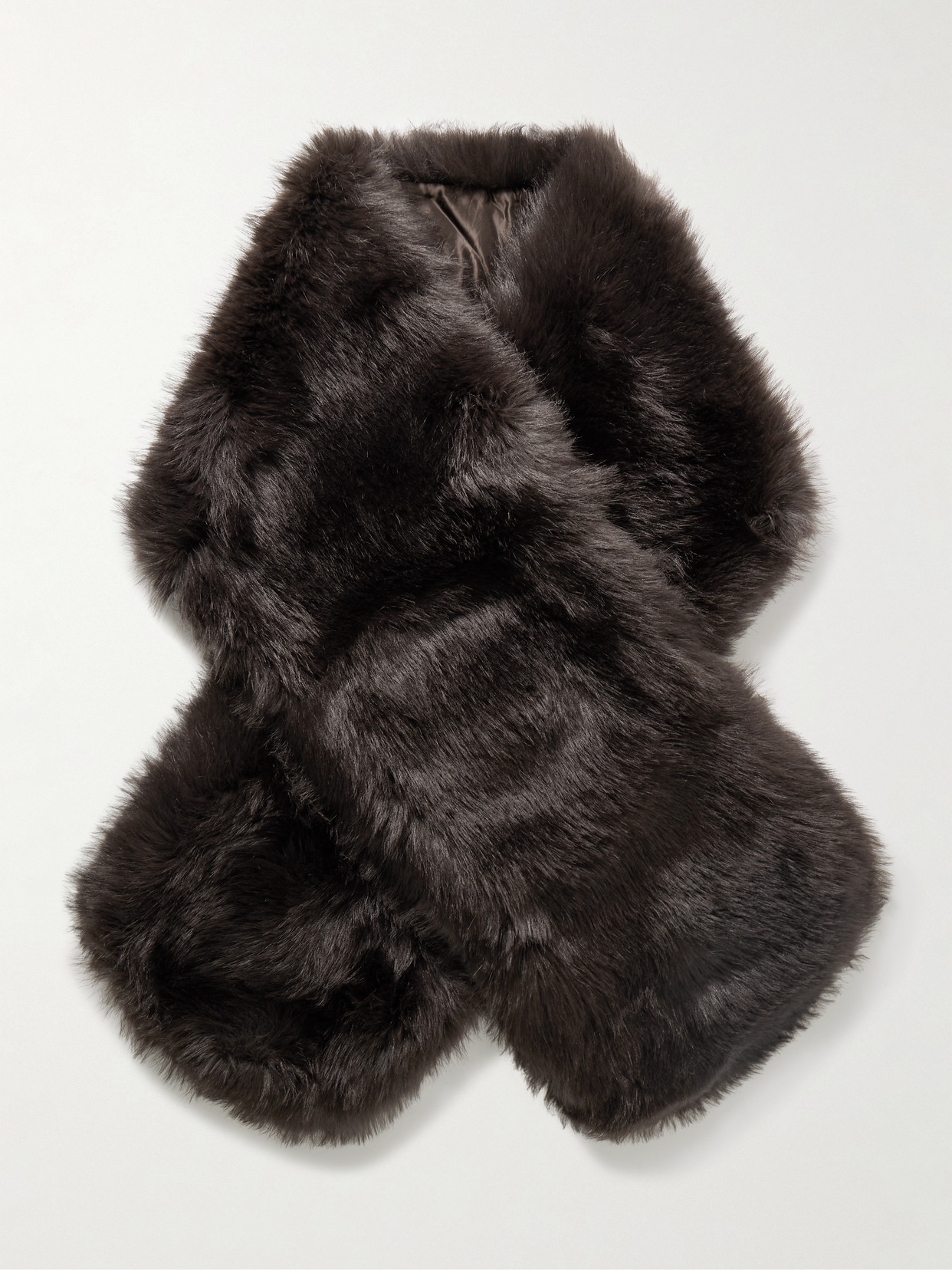 Totême Faux Fur Scarf In Brown