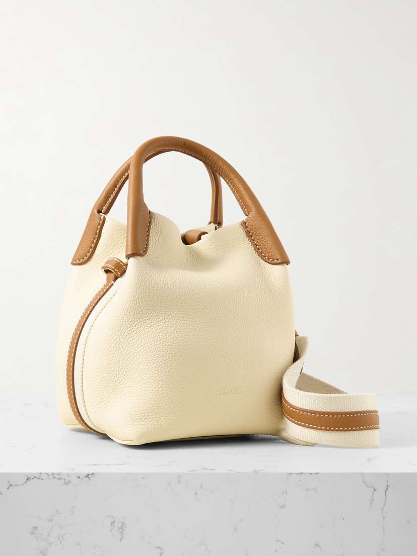 Loro Piana Bale Webbing-trimmed Textured-leather Tote