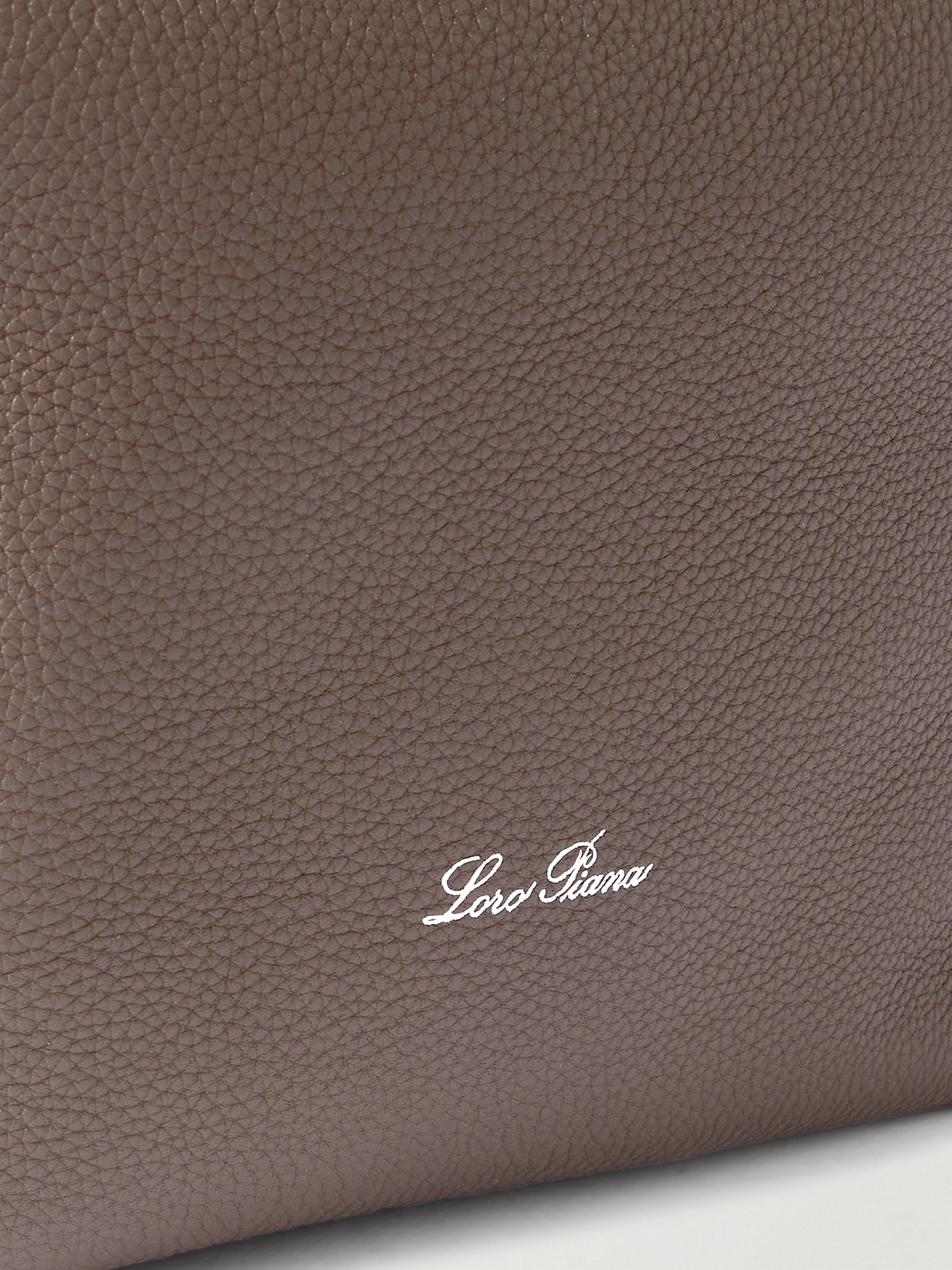 Loro Piana Bale Canvas-trimmed Textured-leather Tote In Brown