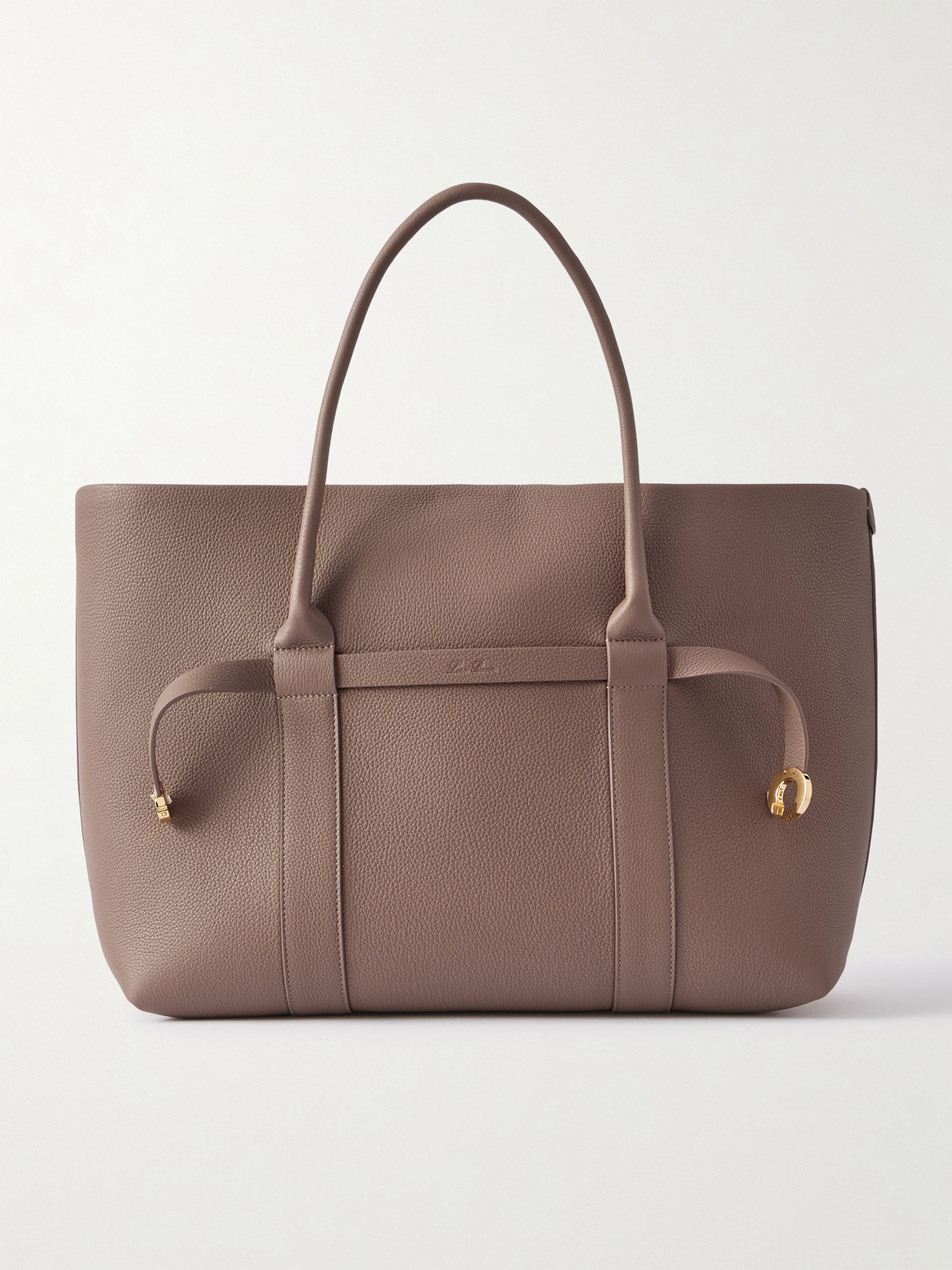 Loro Piana Ghiera Textured-leather Tote In Brown