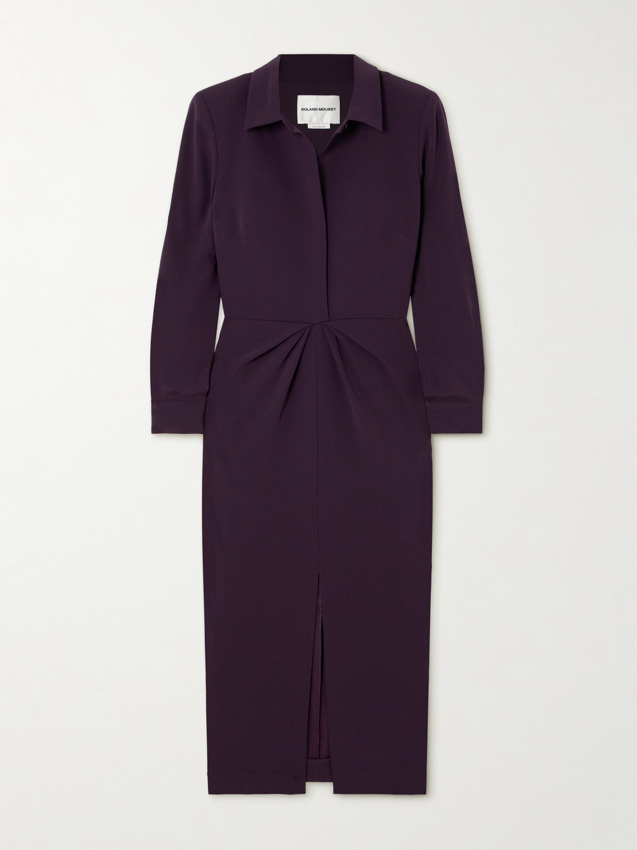 Roland Mouret - Gathered Crepe Midi Shirt Dress - Purple
