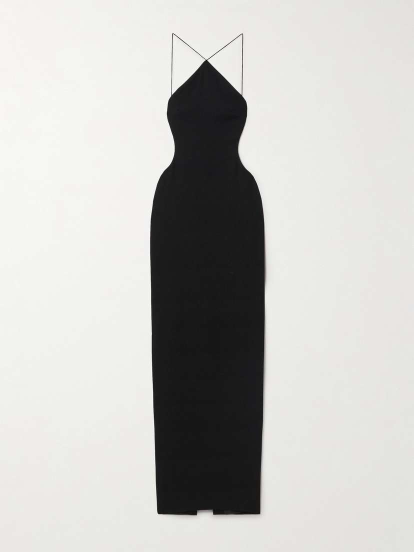 Mônot Open-back Halterneck Crepe Gown