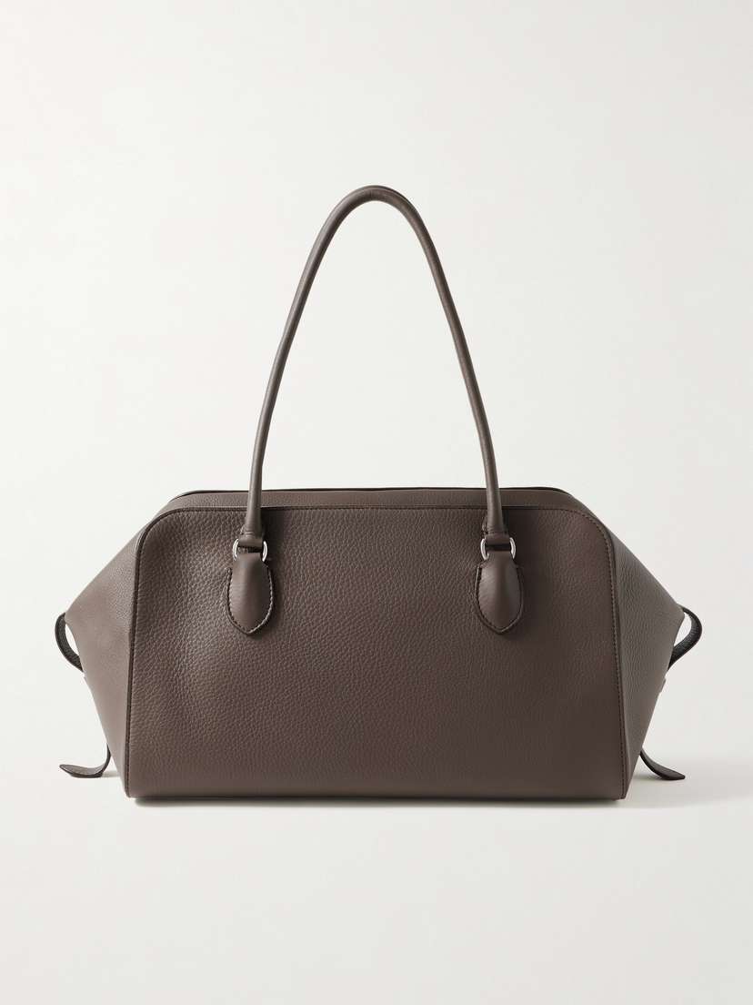 The Row Bowling Textured-leather Shoulder Bag