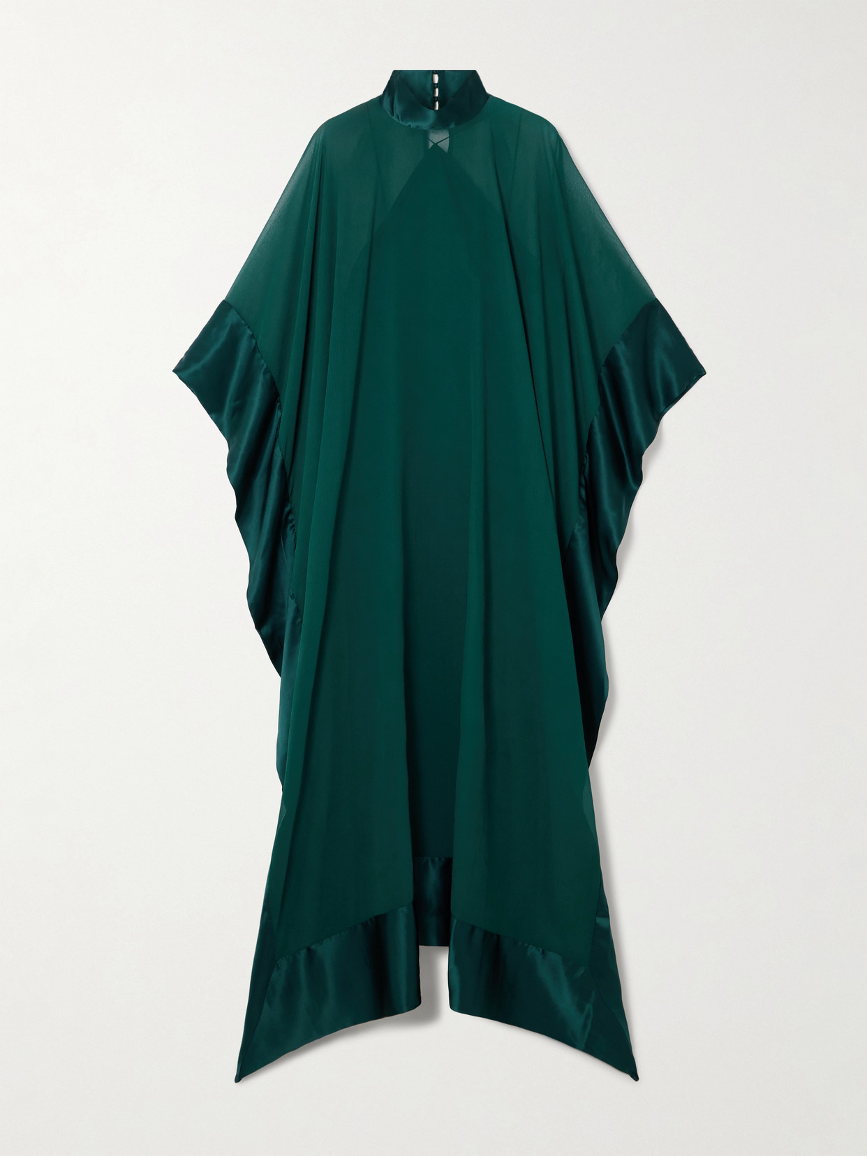Taller Marmo New Age Spirito Satin-trimmed Silk-chiffon Gown In Green