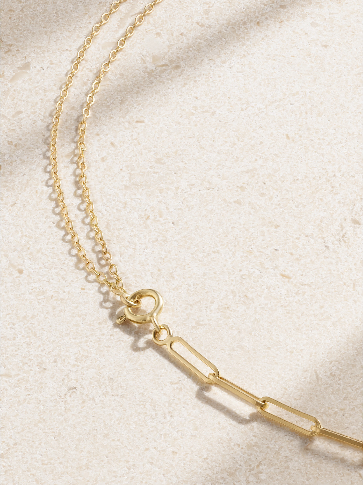 Shop Yvonne Léon 18-karat Yellow And White Gold Diamond Necklace