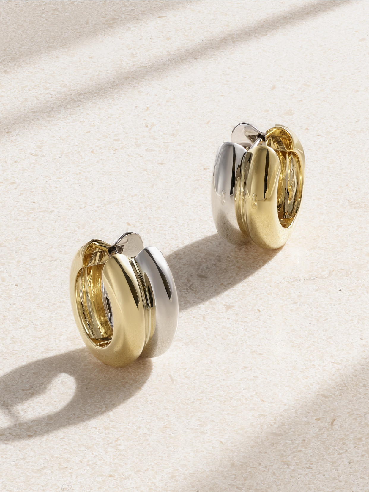 Yvonne Léon - Paire De Créoles Bouées 9-karat White And Yellow Gold Earrings - One size