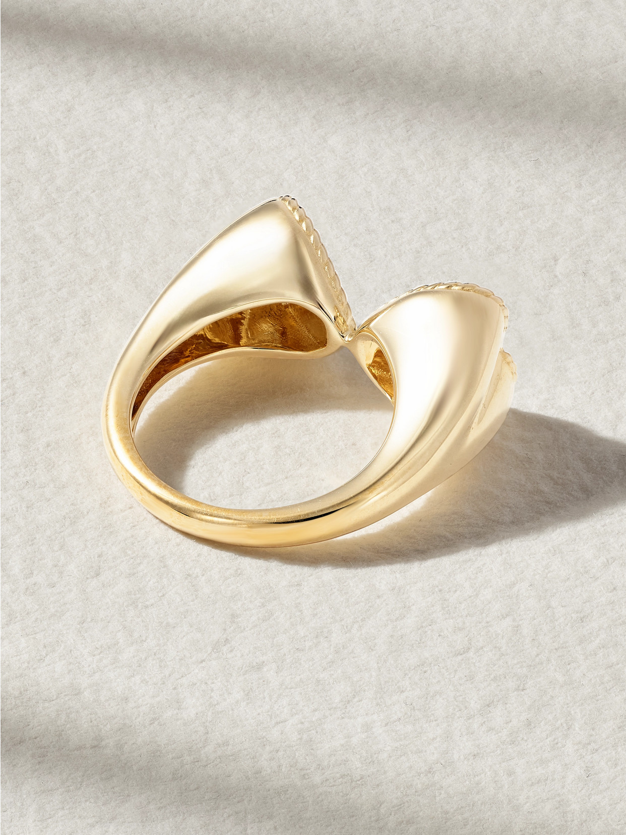 Yvonne Léon Double Coeur 9-karat Gold Diamond Ring In Gold