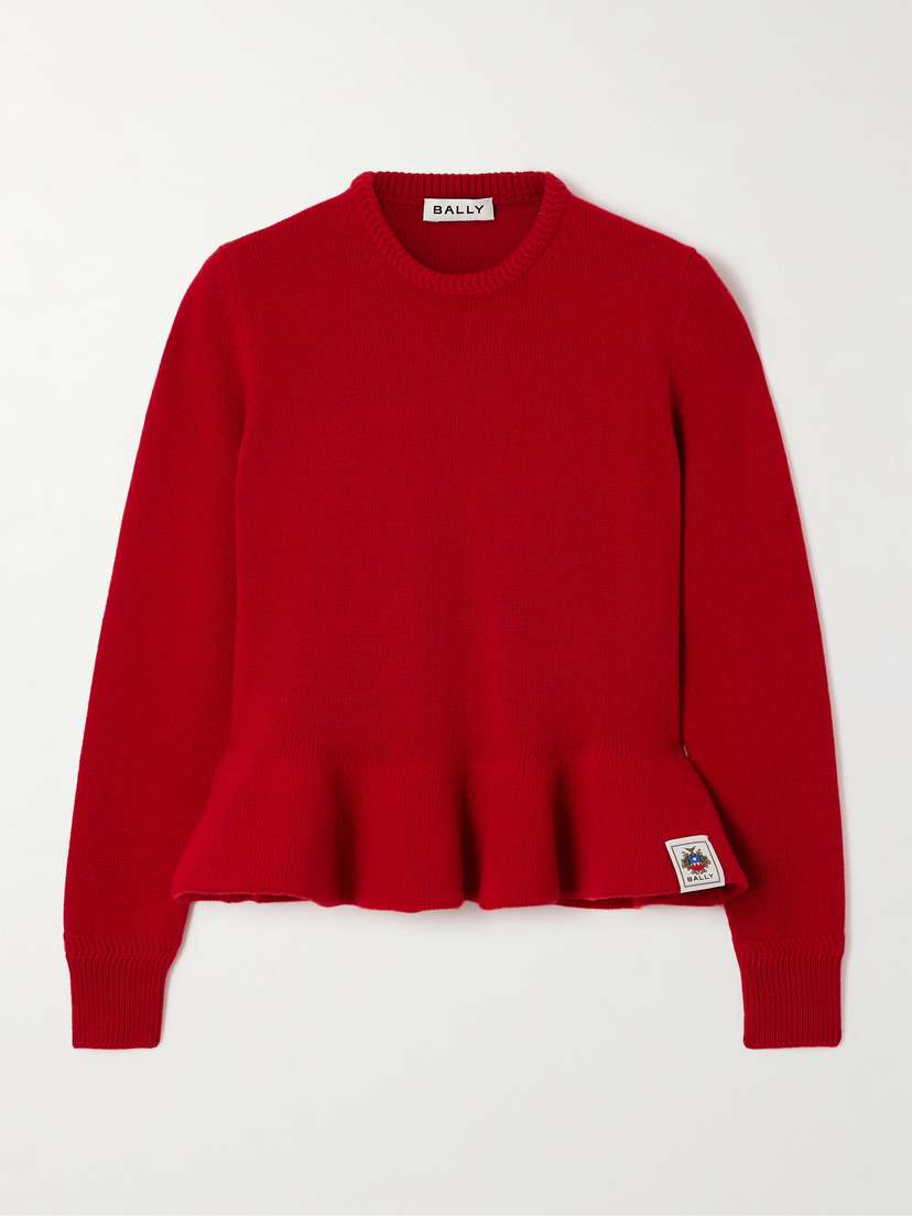BALLY Ruffled Appliquéd Wool Sweater