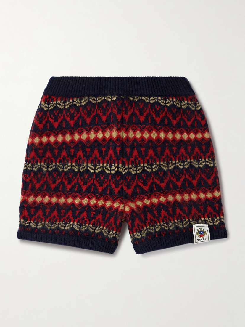 BALLY Fair Isle Intarsia-knit Merino Wool Shorts